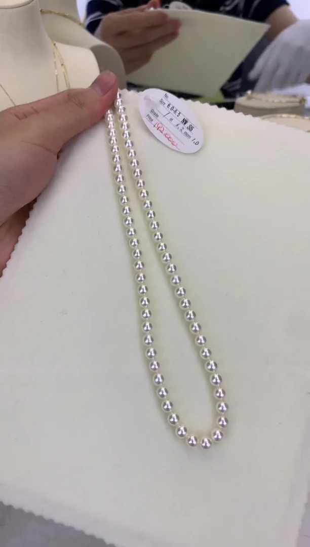 银S925镶嵌DA海水珍珠  GD006 6-6.5 rose串链带大证