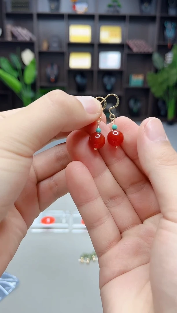 银S925镶嵌耳饰玛瑙/玉髓424000