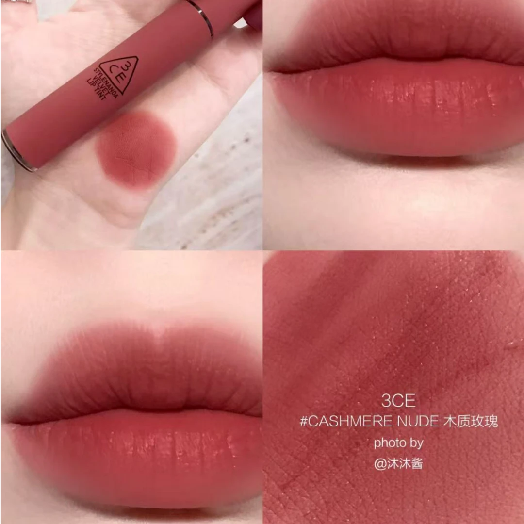 【菁菁】3CE/三熹玉丝绒唇釉#桃粉色 木质玫瑰调1.5g