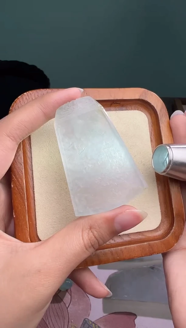 未镶嵌定制翡翠高冰松鹤延年