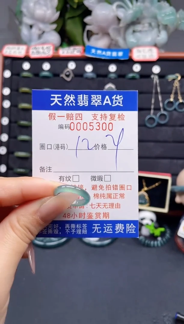 翡翠戒指未镶嵌12*5300