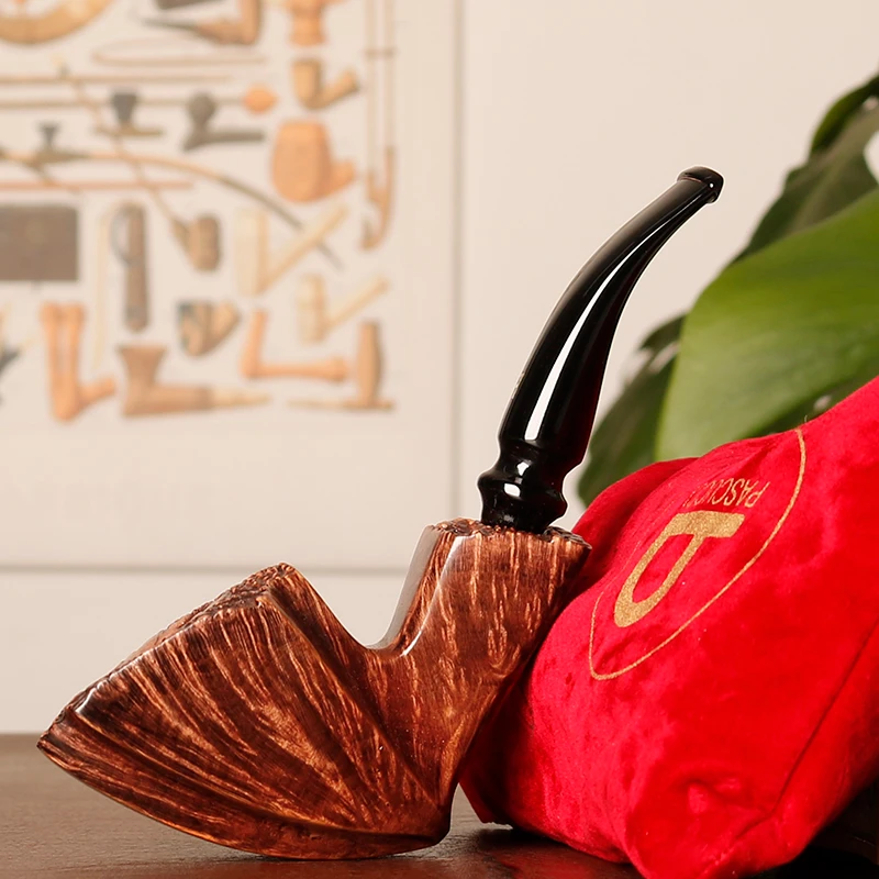 意大利Pascucci帕斯库奇 光面自由式 斗口瘤皮 P2 手工石楠木烟斗