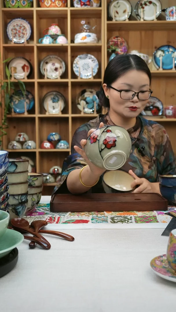 瓷片地*谦小可高温陶瓷餐具一组4只米饭碗