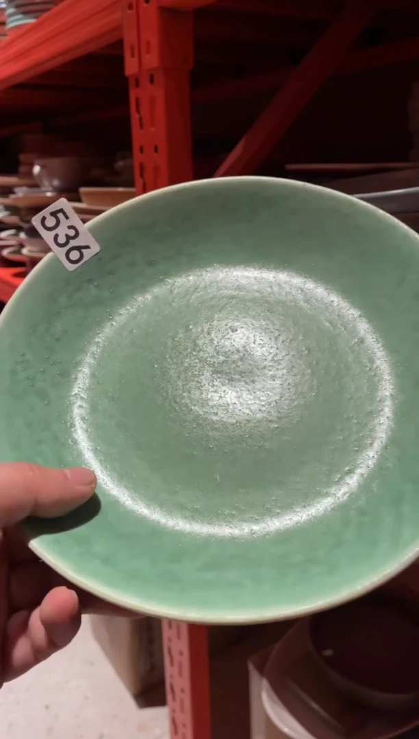 瓷片董****ʸ536微瑕青绿锅盘1个