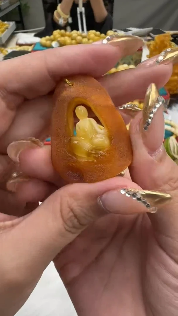 裸石琥珀未镶嵌蜜蜡吊坠XD041