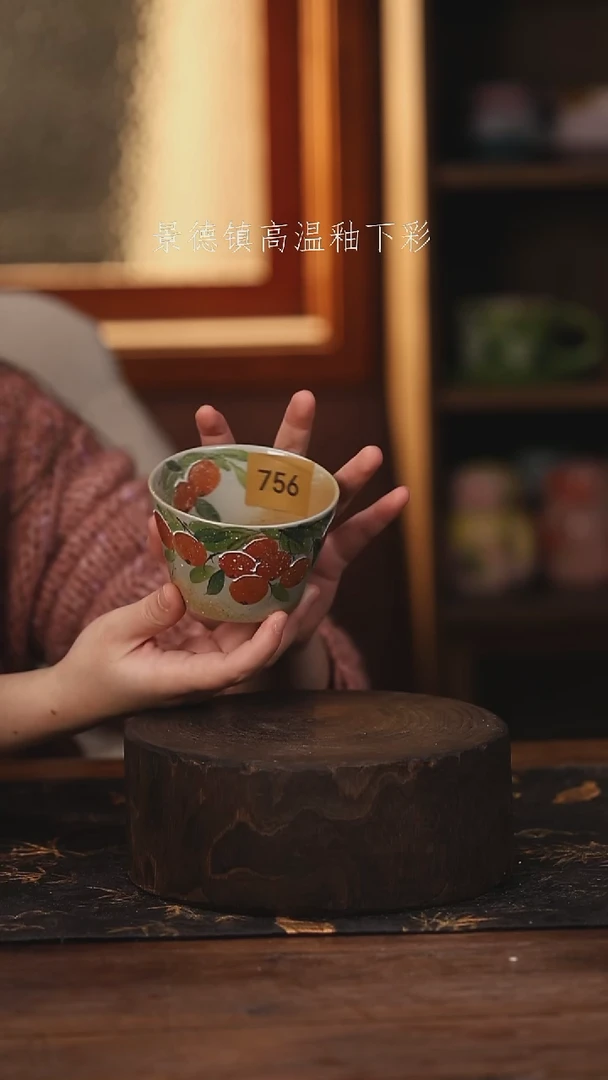 陶瓷景德镇高温釉下手绘陶瓷@L756@