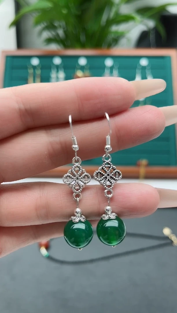 【闪购商品】玛瑙/玉髓耳饰银S925镶嵌03