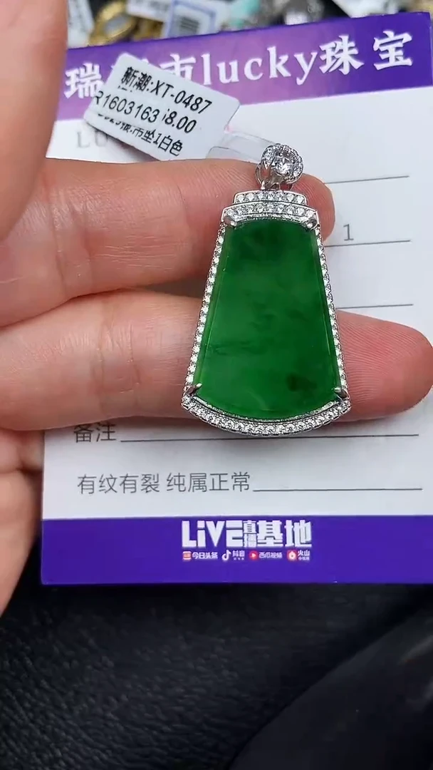 颈饰银S925镶嵌翡翠0164