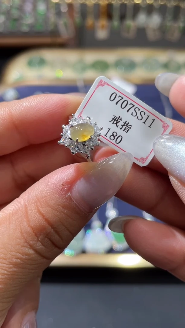 翡翠戒指银S925镶嵌.****婉0707SS11