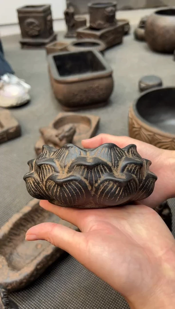 陶土实心底座火山泥