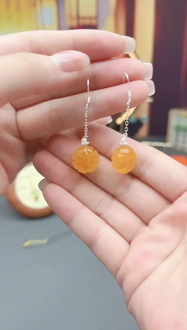 银S925镶嵌耳饰玛瑙/玉髓204