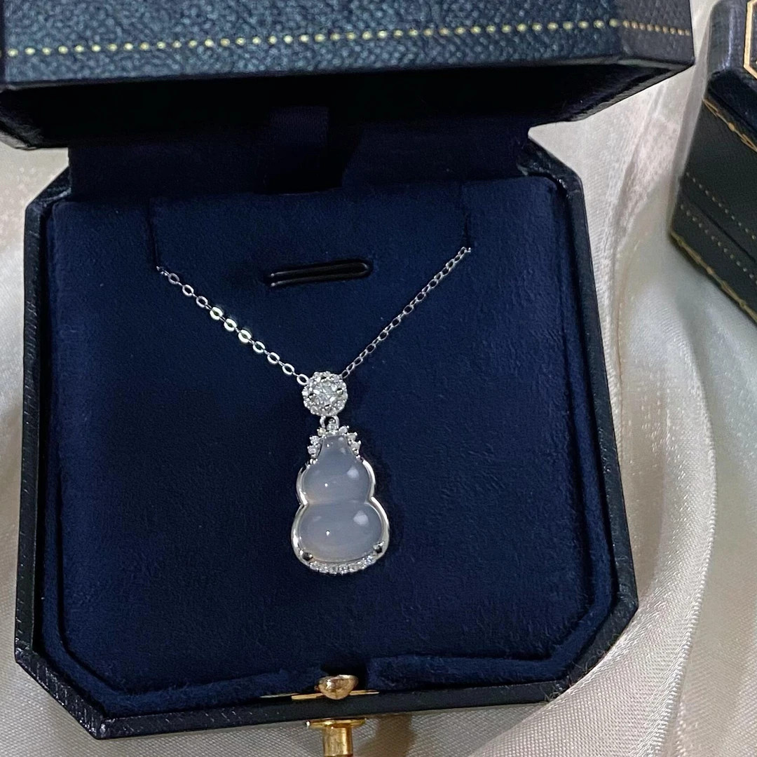 坠链均足银 999足银冰透葫芦宝项链女新中式小众高级感送生日礼物