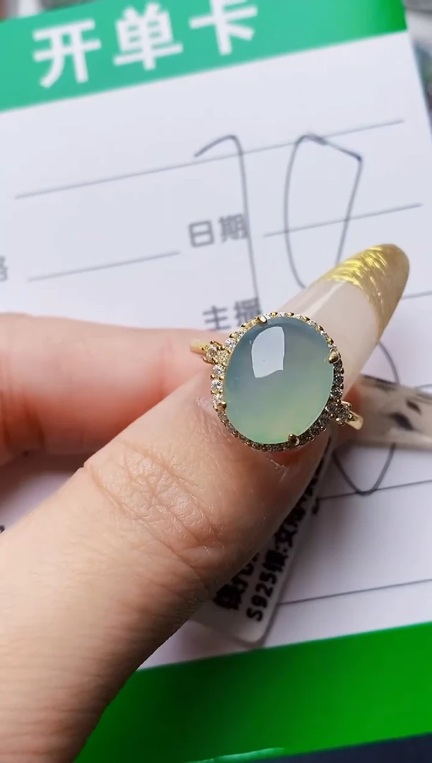 银S925镶嵌戒指翡翠3610