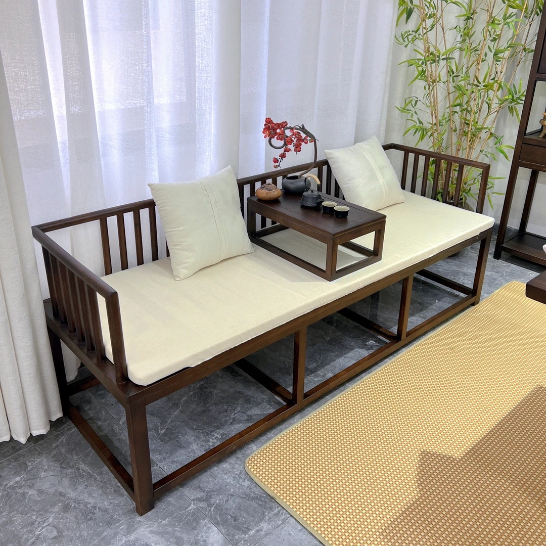 禅意新中式罗汉床茶桌椅组合茶空间茶室休闲贵妃沙发躺椅家用家具