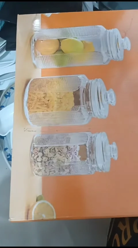 瓷542玻璃密封罐三件套