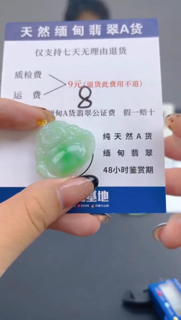 颈饰18K金镶嵌翡翠纯天然缅甸翡翠A货