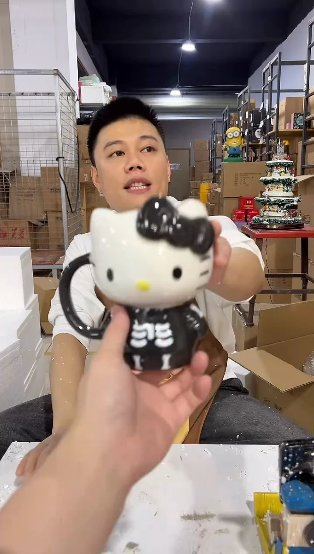 瓷片陶瓷灰色kt全身杯