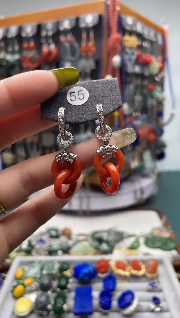 【闪购商品】翡翠耳饰合金饰品