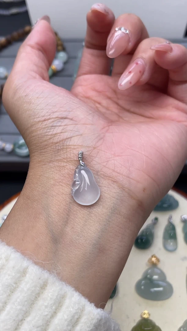 颈饰18K金镶嵌翡翠（41号链接）纯天然A货缅甸翡翠