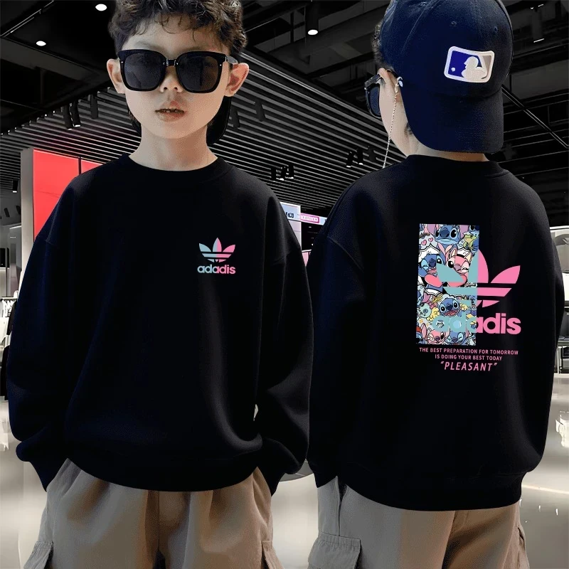 奥莱正品】童装男女款秋冬2025新款圆领秋棉质宽松中大童休闲卫衣