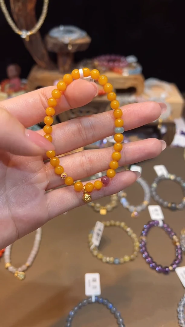 未镶嵌琥珀手链手饰@@E6700