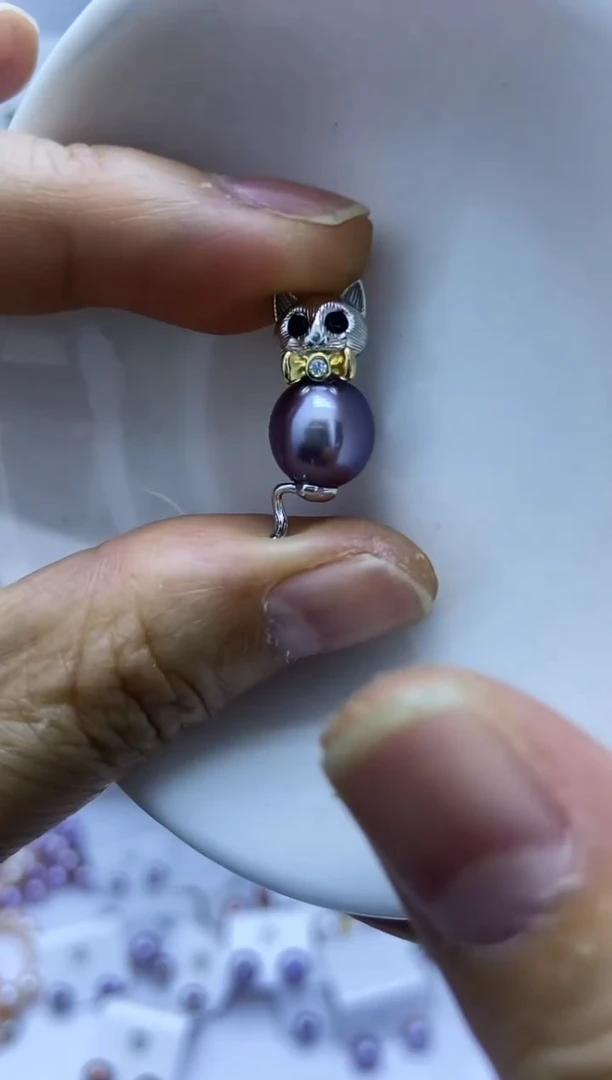 颈饰银S925镶嵌淡水珍珠吊坠