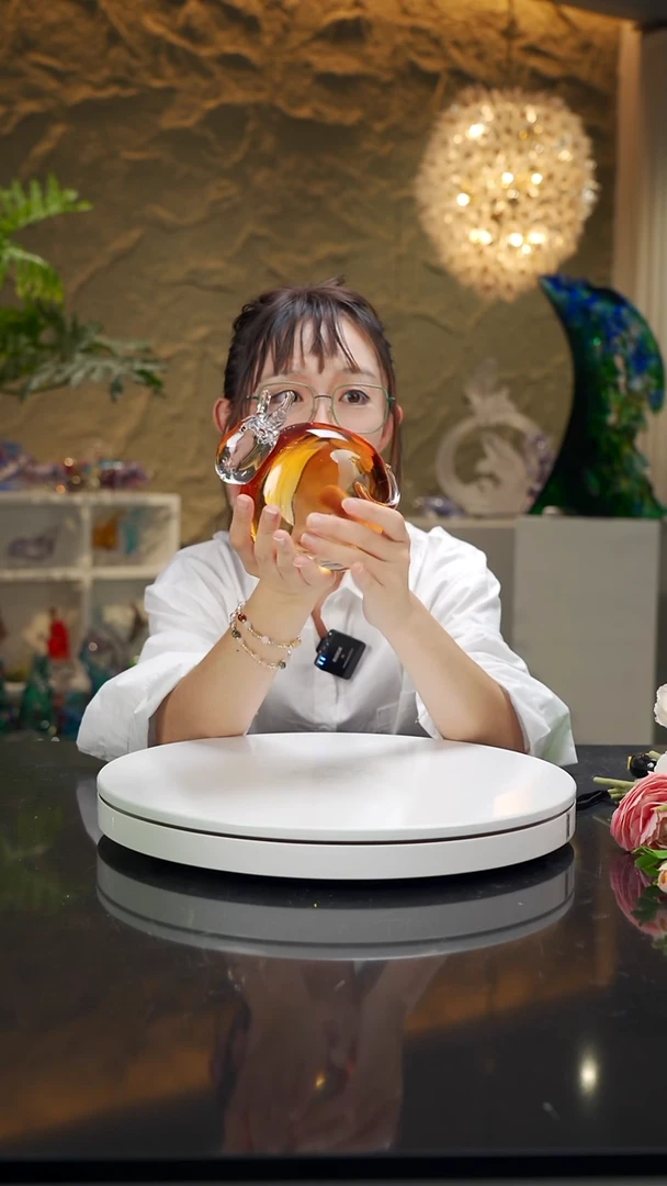 手工艺品琉璃琥珀色小牛摆件