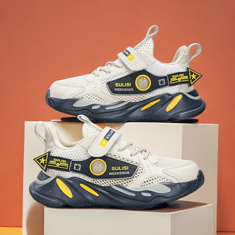 夏季男童跑步单网鞋运动鞋透气儿童鞋跑鞋女童3-6岁鞋子男童凉鞋