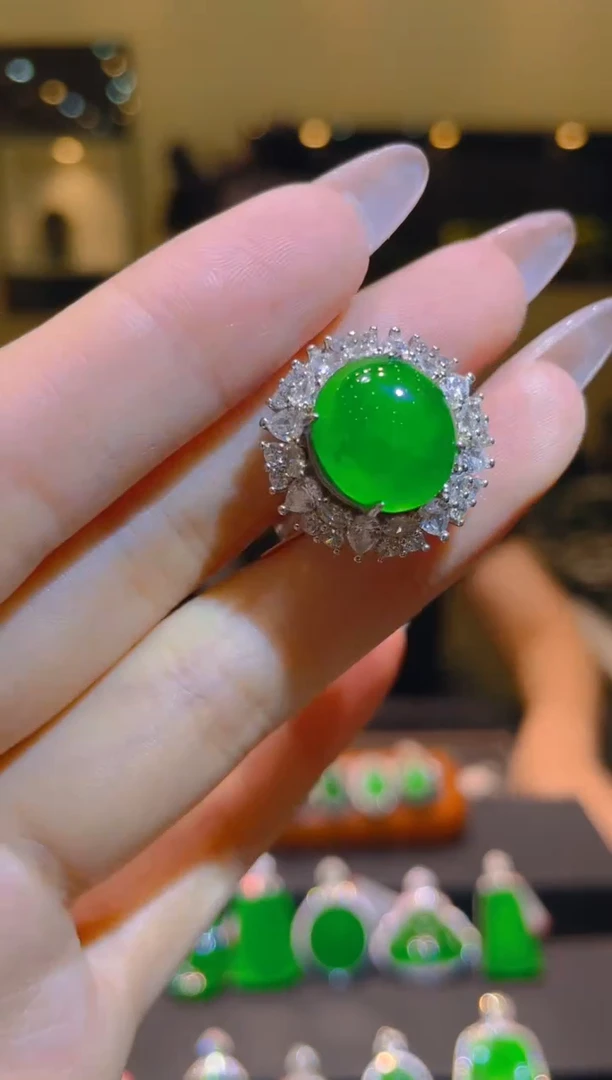 翡翠银S925镶嵌吊坠(不含链)A8