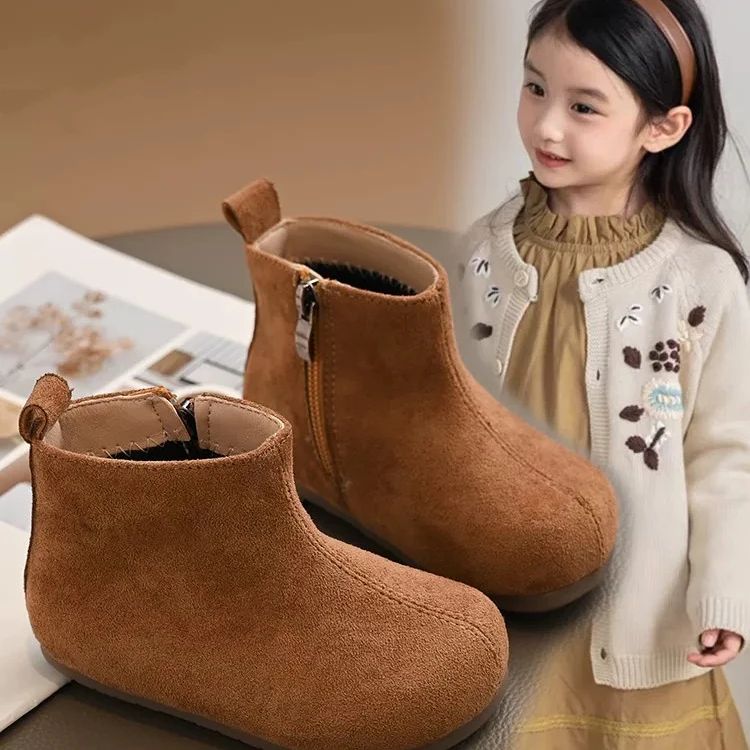 女童勃肯靴2025秋冬新款儿童时尚百搭马丁靴小女孩复古软底宝宝鞋