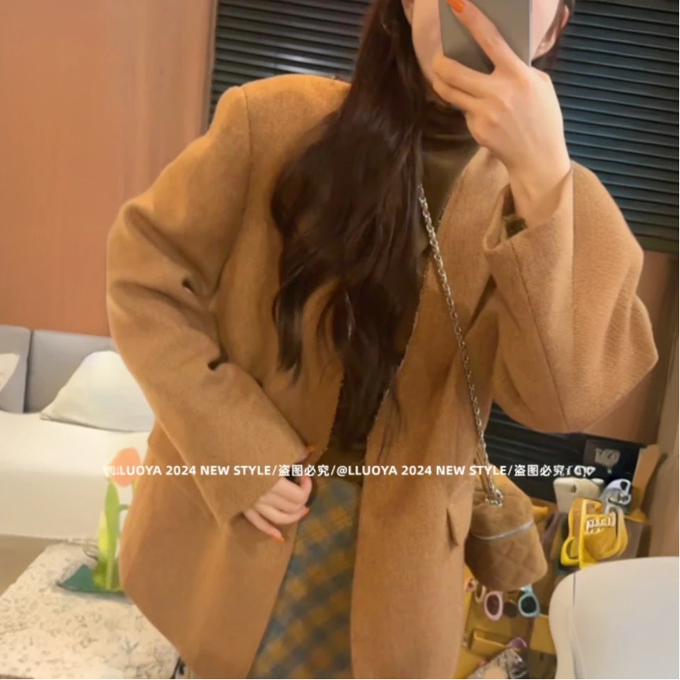 法式高级感廓形西装外套女设计师款小个子气质休闲中长款西服