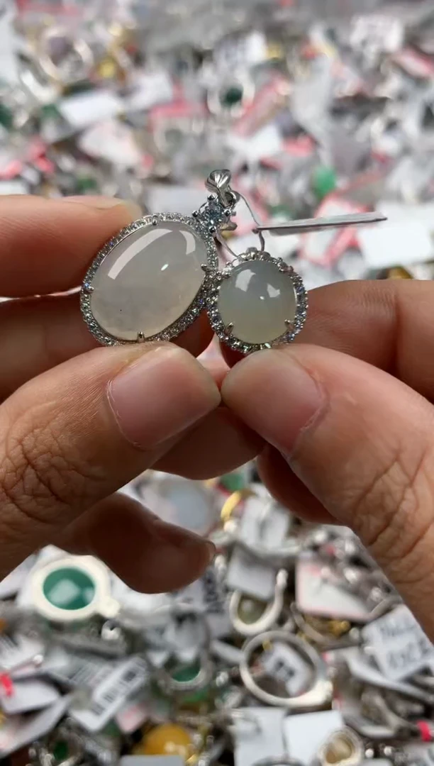 银S925镶嵌戒指翡翠222        10