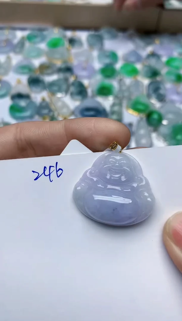 【闪购商品】翡翠颈饰18K金镶嵌天然翡翠A货