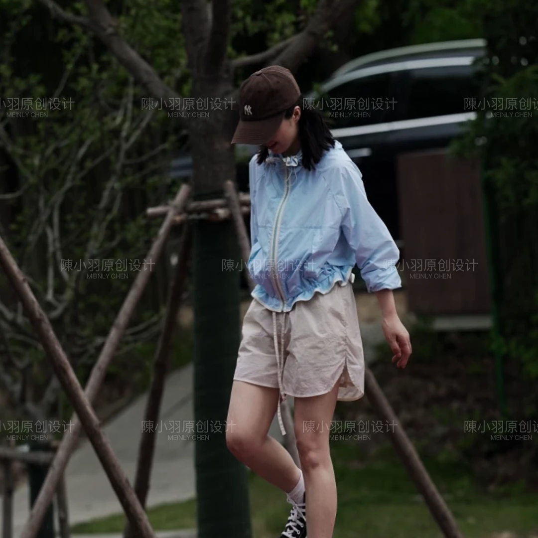 【MEINLY  CHEN】【防晒衣】高端设计师款百搭连帽女外套824246