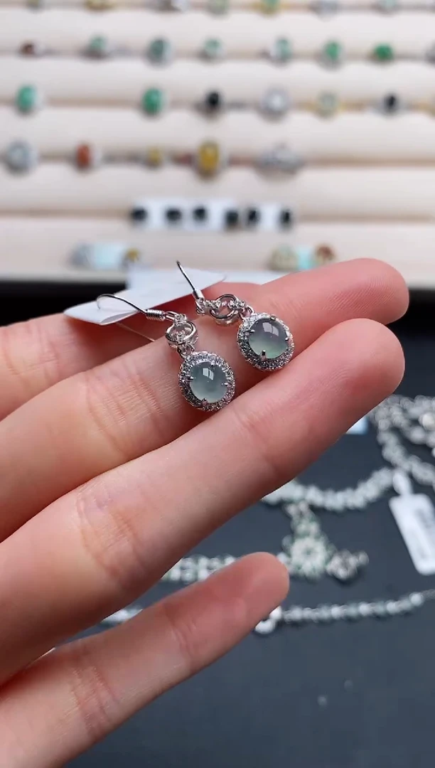 银S925镶嵌戒指翡翠555555+7