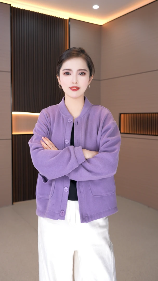 2025新款春秋高端休闲百搭短款开衫外套纯色