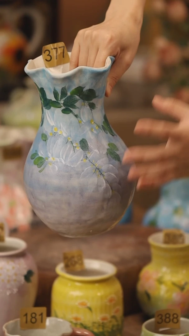 陶瓷377景德镇设计师手作花器摆件侘寂风