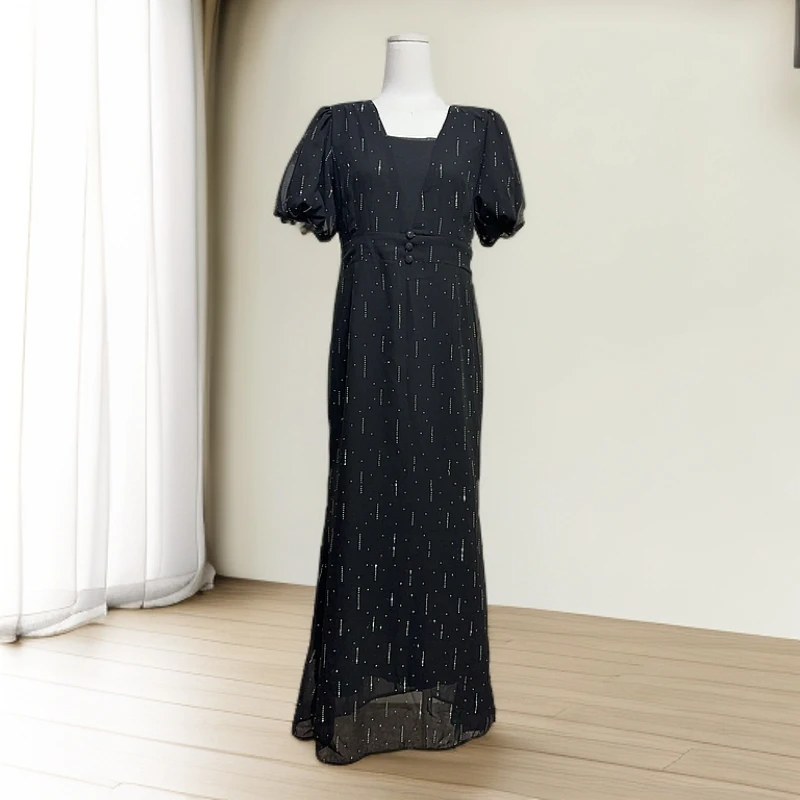 9928夏季短袖款烟花钻式气质女装连衣裙