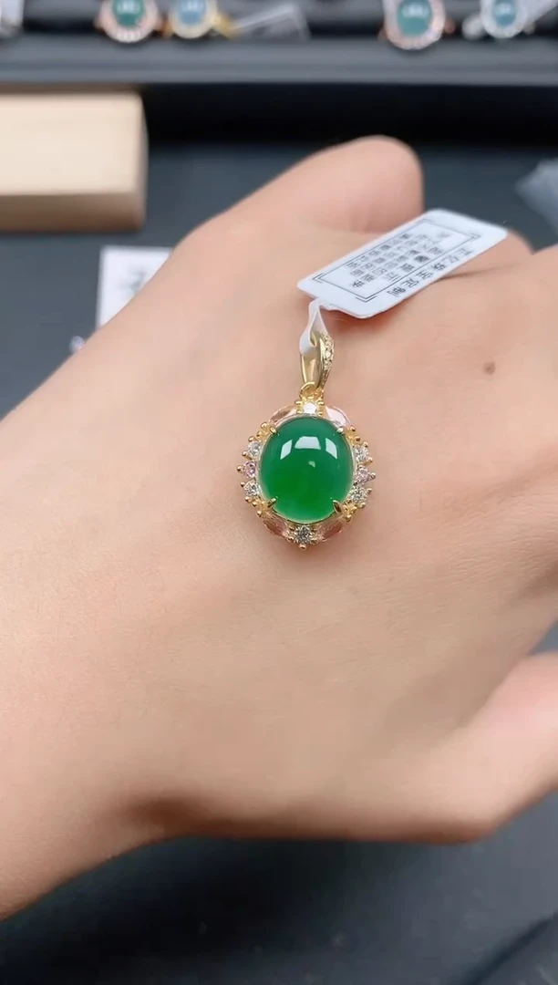 银S925镶嵌戒指翡翠11