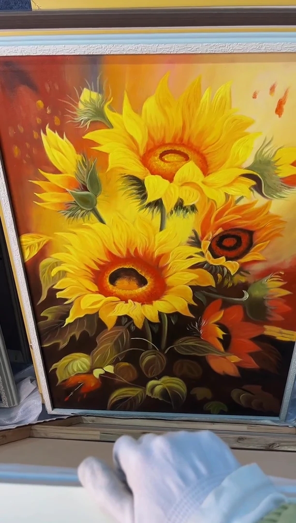 【闪购商品】油画95号 70*100 向日葵-手绘油画