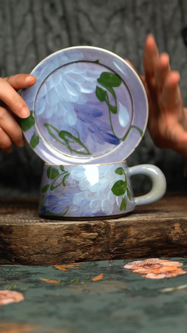 【闪购商品】杯釉下彩手工手绘同款陶器