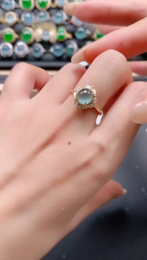 银S925镶嵌戒指翡翠111111