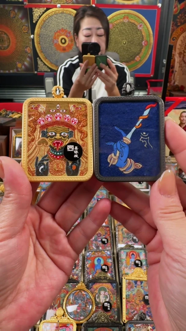 【闪购商品】吊坠壹善缘城手绘唐卡扎基双面年终大促