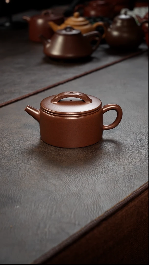 茶壶紫砂壶·33老紫泥汉瓦150cc