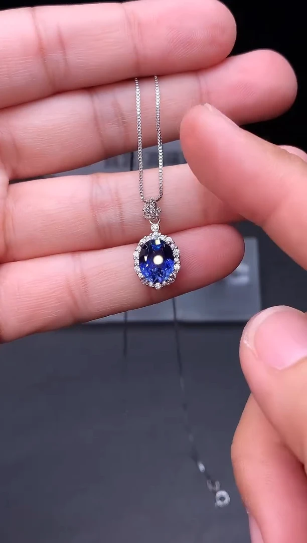 颈饰蓝宝石银S925镶嵌11