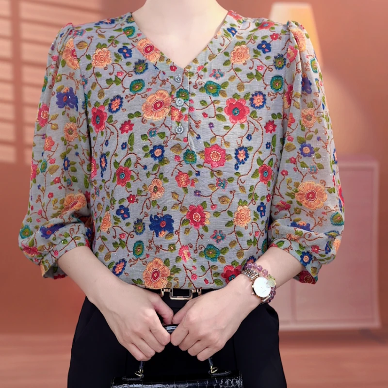 C160【出口原单】优雅时尚气质显瘦衬衫-香菜