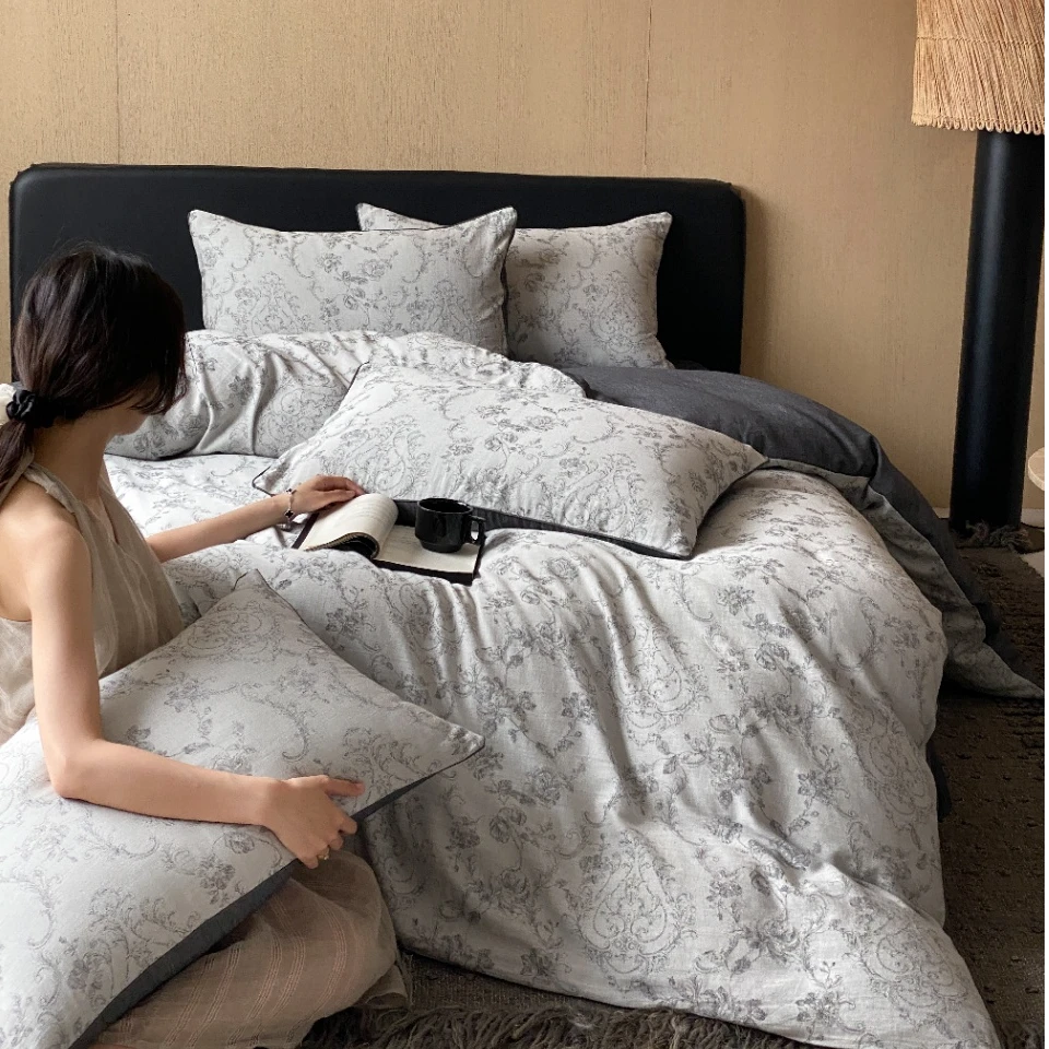 花笺集色织提花水洗棉四件套