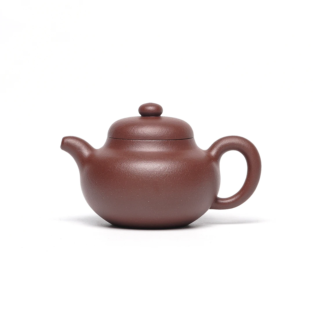 底槽青柿圆壶200毫升宜兴紫砂黄龙山原矿无添加精工半手实用经典