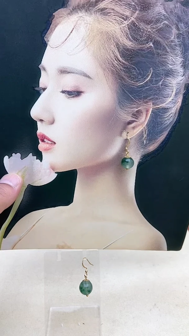 【闪购商品】翡翠耳饰14K金镶嵌41号