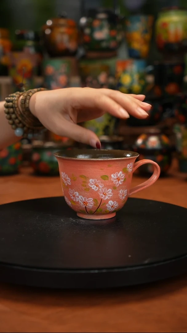 紫砂油画釉下彩手绘